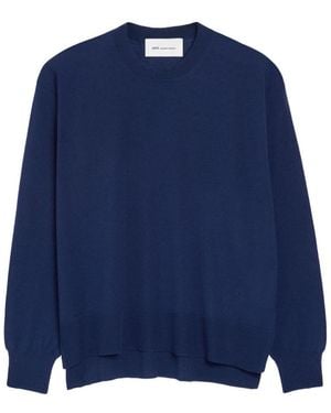Ami Paris Solid Sweater - Blue