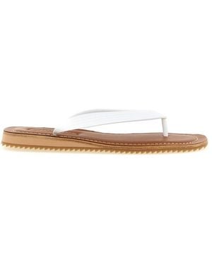 Miu Miu Logo Slippers - White