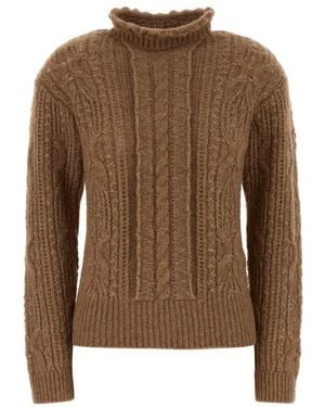 Moncler Knitted Turtle Neck Sweater - Brown
