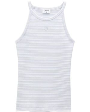 Filippa K Striped Tank Top - White