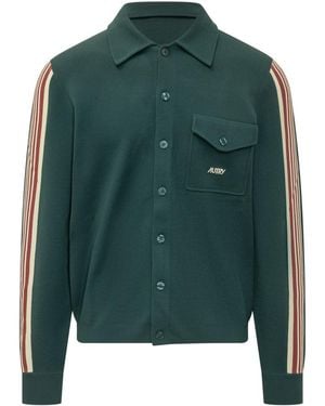 Autry Stripes Shirt Jacket - Green