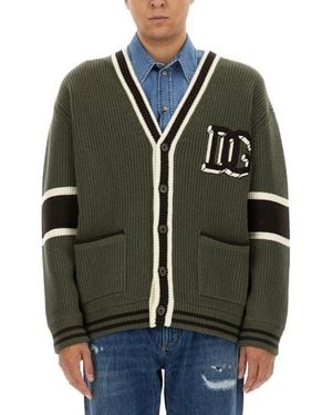 Dolce & Gabbana V Neck Cardigans - Green