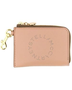 Stella McCartney Light Logo Zip Wallet - Natural