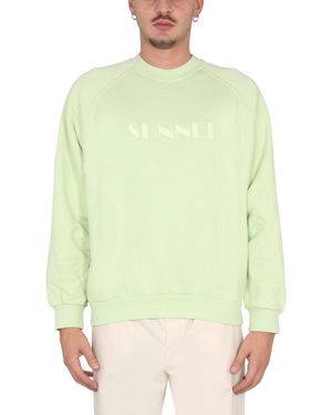 Sunnei Light Logo Sweatshirts - Green