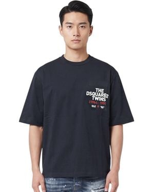 DSquared² Dark Crew Neck T-Shirt - Blue