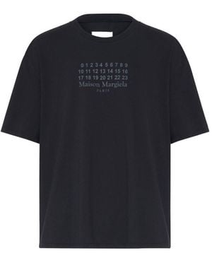 Maison Margiela Crewneck Logo T-Shirt - Blue