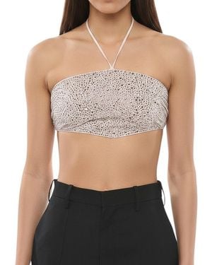 DSquared² Embellished Halter Neck Top - Gray