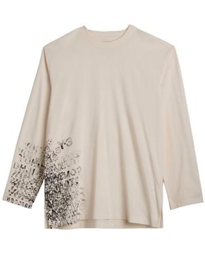 Y-3 Graphic Crew Neck T-Shirt - Natural