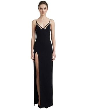 David Koma Solid V Neck Maxi Dress - Blue