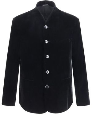 Giorgio Armani V-Neck Blazer - Blue