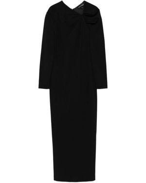 Emporio Armani Bow-Detail Midi Dress - Black