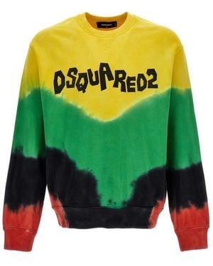 DSquared² Tie-Dye Crew Neck Sweatshirt - Green