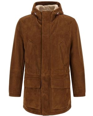 Brunello Cucinelli Suede Parka - Brown
