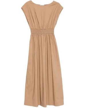 Roberto Collina Boat Neck Midi Dress - Natural