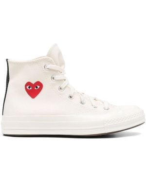 Comme des Garçons Small Heart High-Top Sneakers Shoes - White