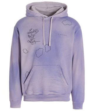 Objects IV Life All-Over Print Cotton Hoodie - Purple