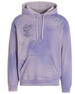 Objects IV Life All-Over Print Cotton Hoodie - Purple