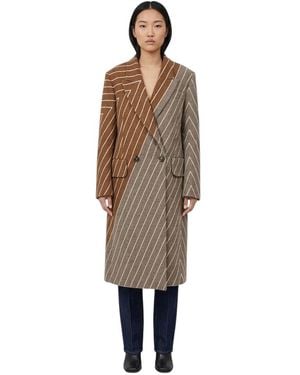 Stella McCartney Stripes Trench Coat - Brown