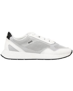 BOSS Perforated Titanium Sneakers - White