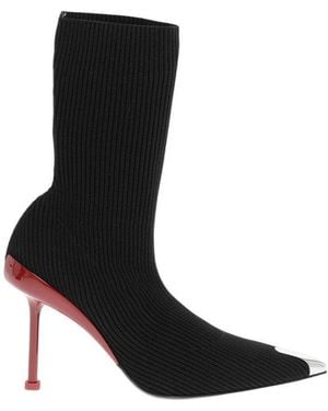 McQueen Sock Ankle Boots - Black