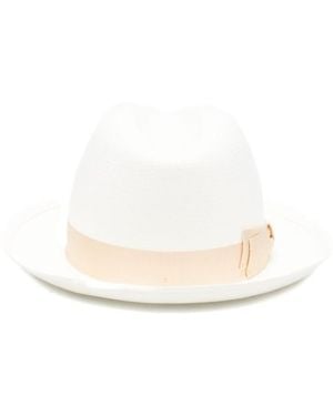 Borsalino Monica Logo Fedora Hat - White