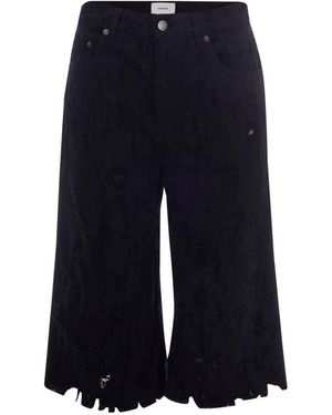 Haikure Distressed Shorts - Blue