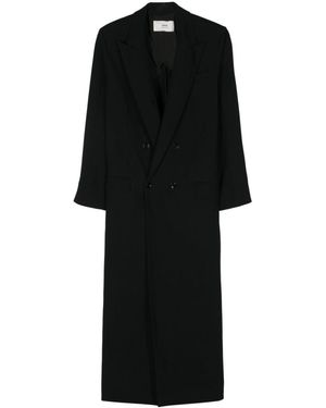 Ami Paris Double-Breasted Trench Coat - Black