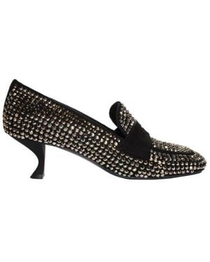 LA ROSE Crystal Heels - Black
