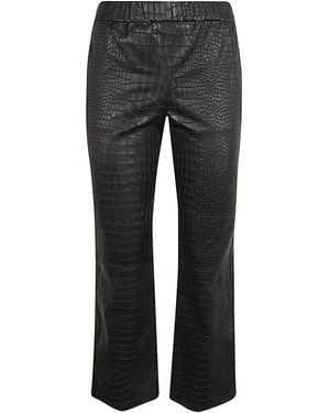 Enes Leather Pants - Gray