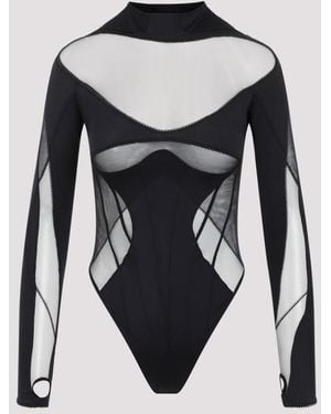 Mugler Cut-Out Detail Bodysuit - Black