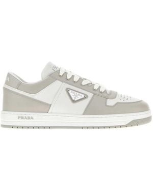 Prada Two-Tone Logo Sneakers - White