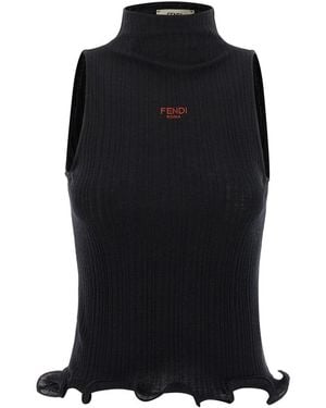Fendi Ruffled Top - Black