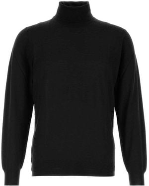 Fedeli Turtle Neck Jumper - Black