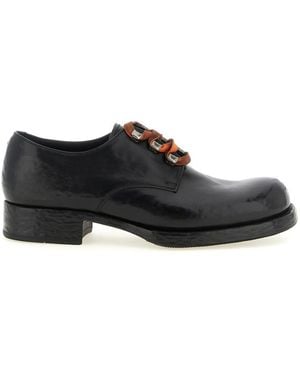 Prada Leather Lace Up Shoes - Black