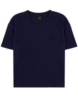 A.P.C. Logo Crew Neck T-Shirt - Blue