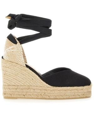 Castañer Solid Clear Wedges - Black
