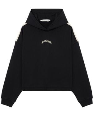 Palm Angels Logo Hood Sweatshirt - Black