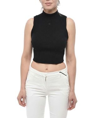 Courreges Turtle Neck Top - Black