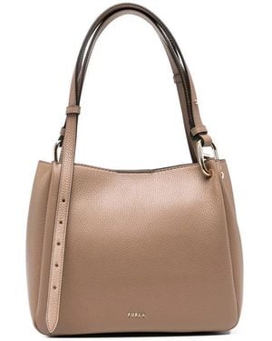 Furla Logo Large Shoulder Bag - Brown