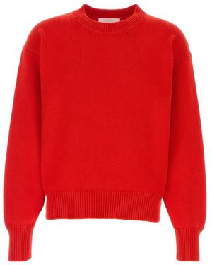 Jil Sander Crew Neck Sweater - Red