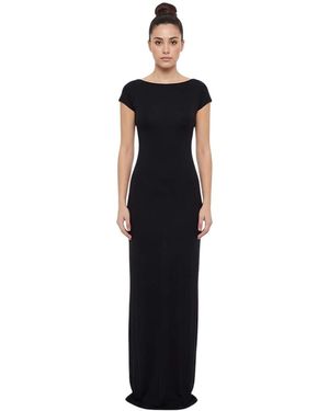 DSquared² Boat Neck Full Length Dress - Black