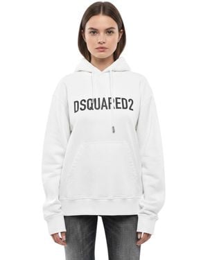 DSquared² Logo Hood Sweatshirt - White