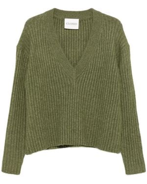 Closed Wool Blend V-Necked Cardigan - Green