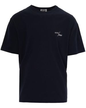 A.P.C. Dark Logo T-Shirt - Blue