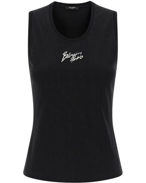 Balmain Sleeveless Tops - Black