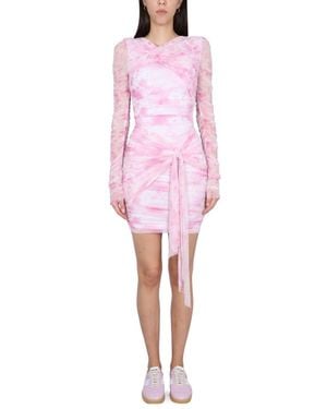 MSGM Chic Concealed Zipper Mini Dress For - Pink