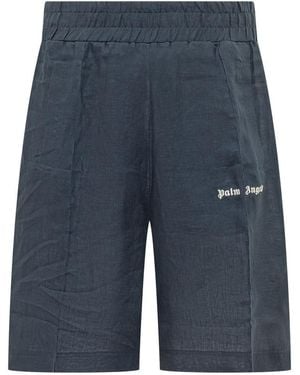 Palm Angels Logo Shorts - Blue