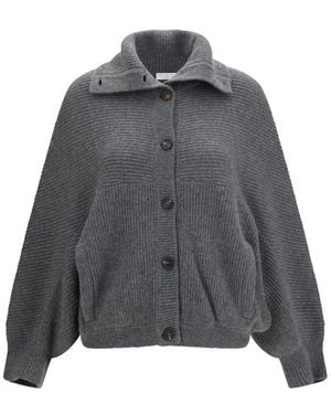 Brunello Cucinelli Knitted Turtle Neck Sweater - Gray