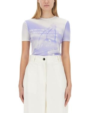 Jil Sander Graphic Round Neck T-Shirt - White
