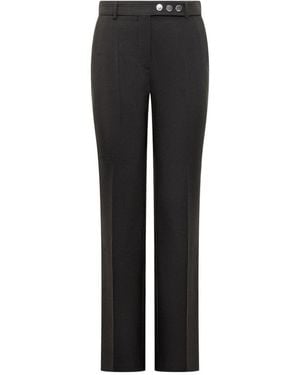 Sportmax Classic Tailored Straight-Leg Trousers With Button Detail - Black